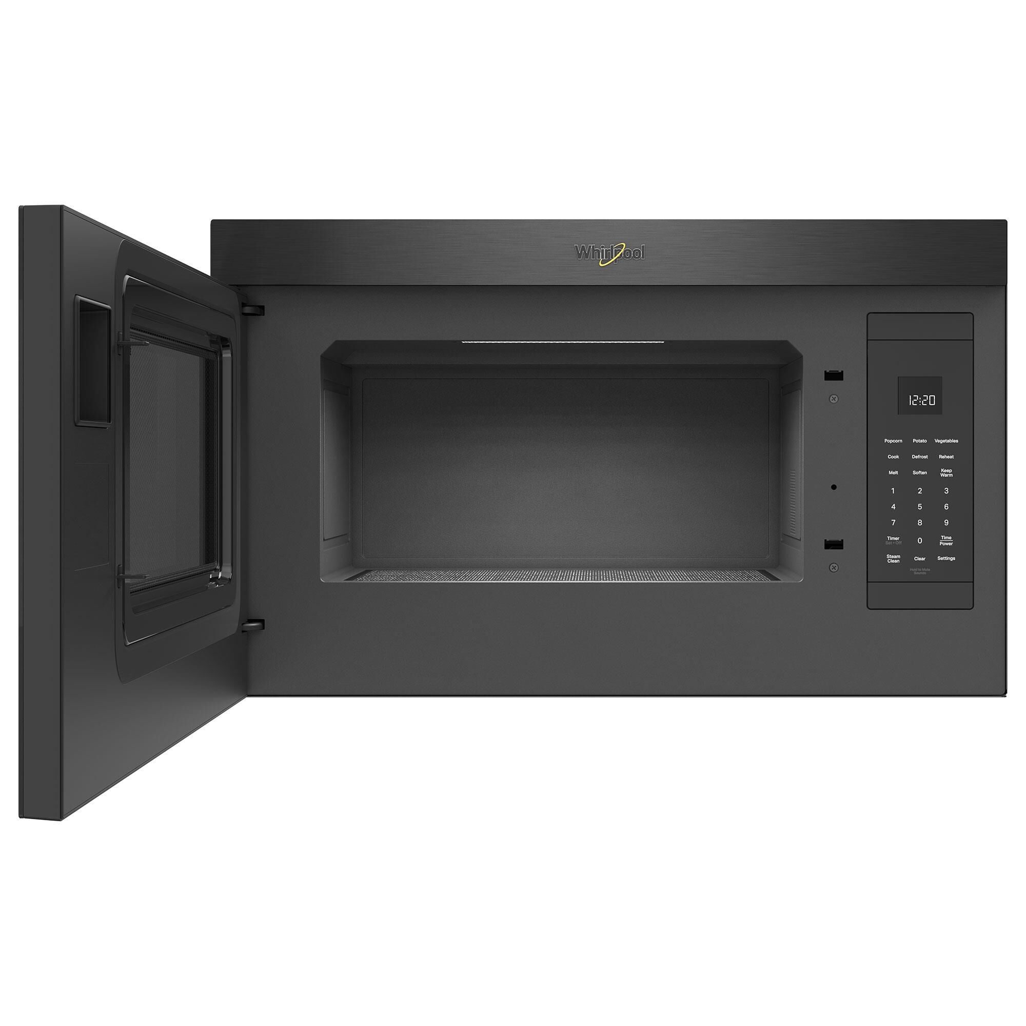 Black stainless steel whirlpool microwave outlet