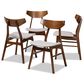 Baxton Studio Danica Side Chair with Light Grey Cushion in Walnut Brown (Set of 4), , large