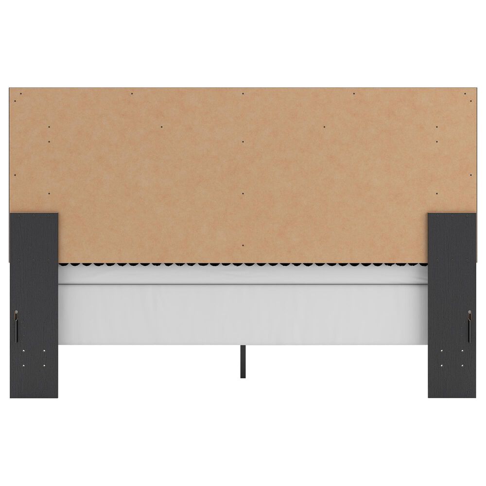 Ashley Zuraleus King Upholstered Panel Bed with Two Nightstands in Matte Black, , large