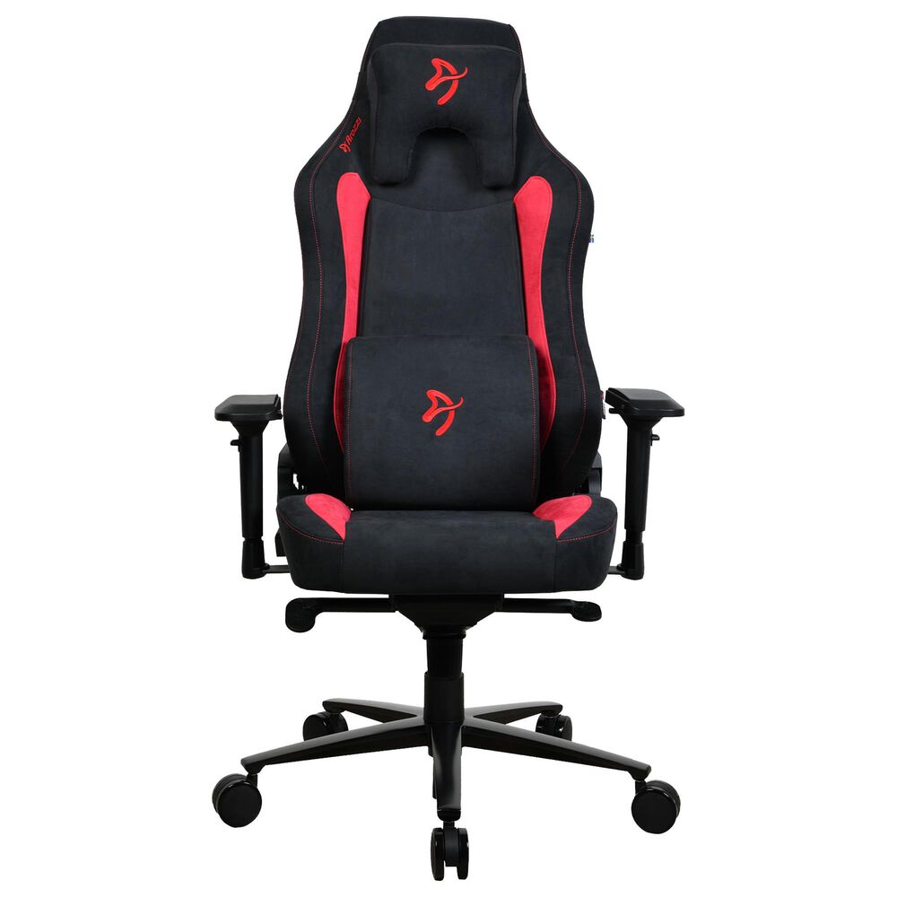 Arozzi Vernazza Supersoft Fabric Gaming Chair in Black and Red, , large