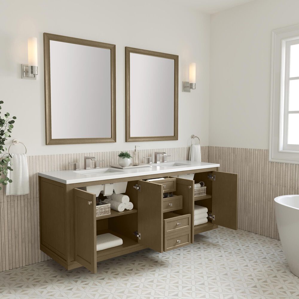 James Martin Vanities Chicago 72" Double Bathroom Vanity Cabinet in Walnut Whisper, , large