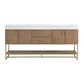 37B Mauri 72" Double Bathroom Vanity with Metal Base in Warm Oak with High-Profile 4" White Composite Stone Top, , large