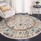 Amer Rugs Montana Traditional 7"6" Round Ivory and Orange Area Rug, , large