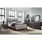 Nicolette Home Plum Creek 5 Piece King Panel Upholstered Bedroom Set in Ravenwood Black, , large