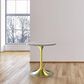 Leisuremod LeisureMod Verve Collection 27 Round Dining Table, Brushed Gold Base with Laminated White Marbleized Top, , large