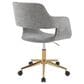 Lumisource Margarite Task Chair with Grey Fabric Cushion in Gold, , large
