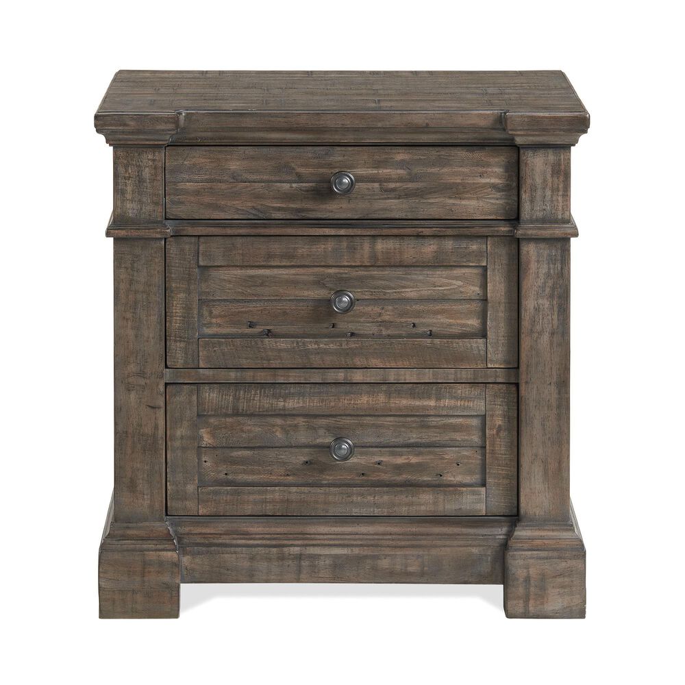 Shannon Hills Bradford 3 Drawer Nightstand in Rustic Coffee Brown, , large