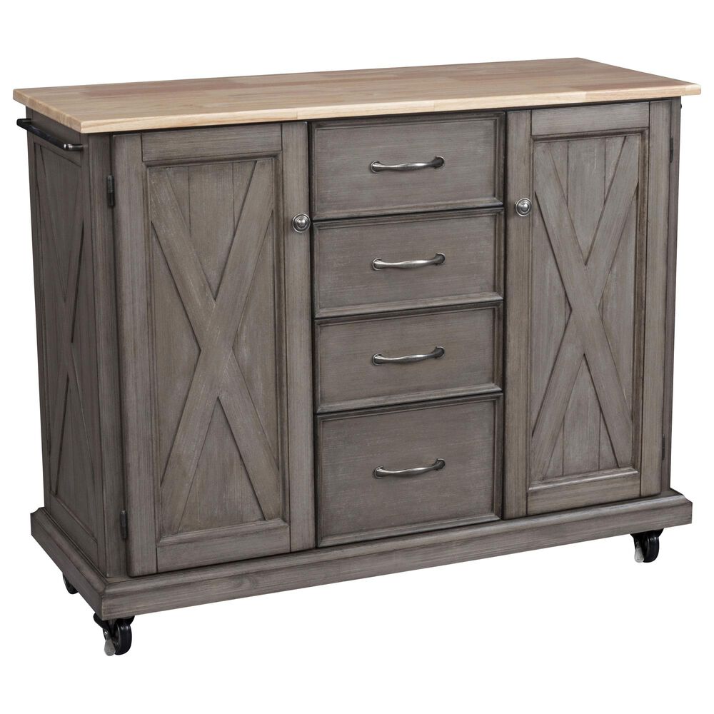 Home Styles Mountain Lodge Kitchen Cart in Gray, , large