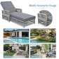 Hearth and Haven GO Outdoor Long Reclining Chaise Lounge with Armrests and Adjustable Backrest in Grey, , large