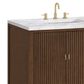 James Martin Vanities Myrrin 72" Double Vanity in Mid Century Walnut with 3 cm Carrara White Marble Top, , large