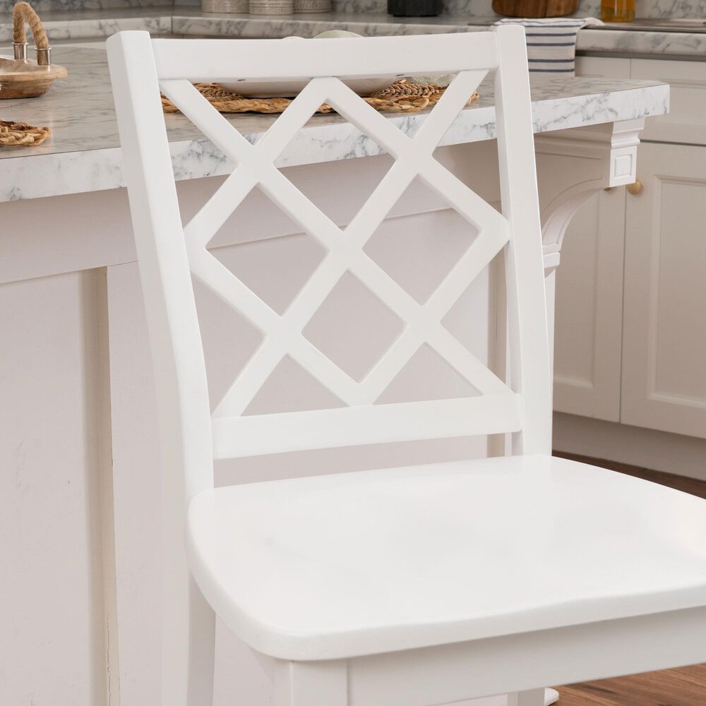Linon Home Decor Mayfair Counter Stool in White, , large