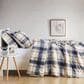 Pem America Truly Soft Cuddle Warmth 3-Piece Full/Queen Comforter Set in Blue and Cream Plaid, , large