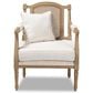 Baxton Studio Clemence Arm Chair in Ivory, , large