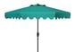 Safavieh Venice Single Scallop 9Ft Crank Hunter Green Outdoor Push Button Tilt Umbrella, , large