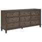 Furniture Worldwide Montclair 4 Piece Queen Panel Bedroom Set in Embossed Cocoa and Smoked Gold, , large