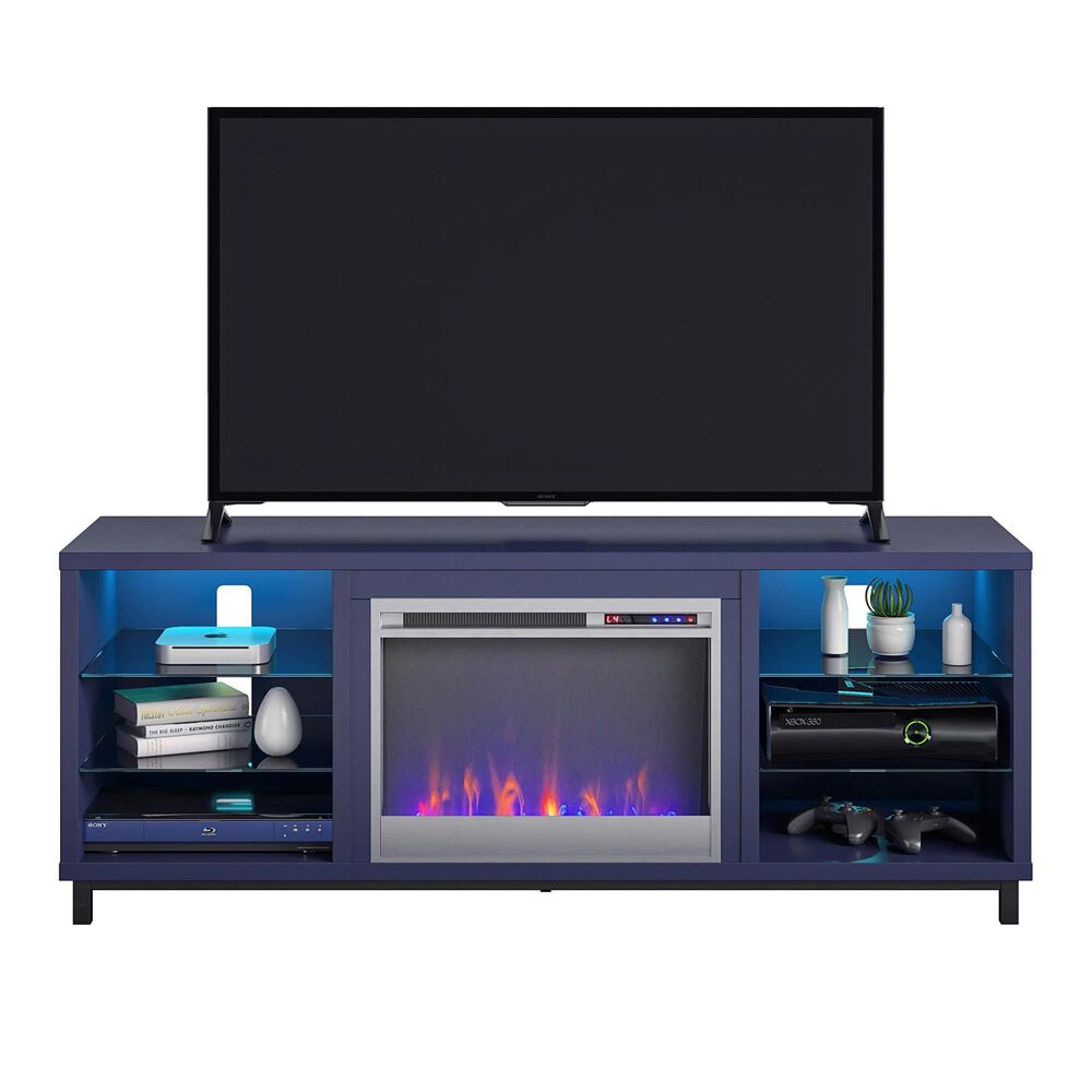 Ameriwood Home Lumina Deluxe Fireplace TV Stand in Navy, , large