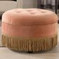 Jennifer Taylor Home Yolanda Accent Ottoman in Peach Orange Velvet, , large