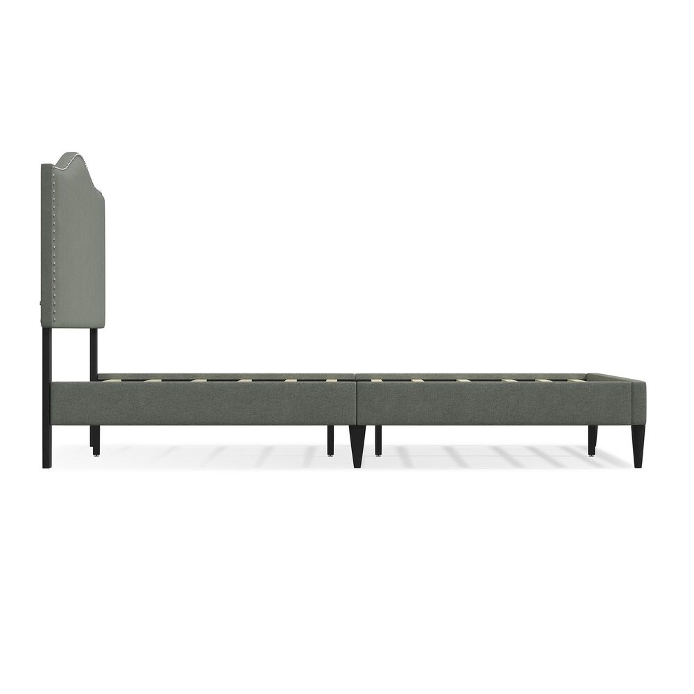 Glideaway Leighford Queen Upholstered Platform Panel Bed in Stone Mist, , large