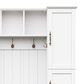 HOMLUX 5-Hook Hall Tree with 4 Side Cabinets and Storage Bench in White, , large