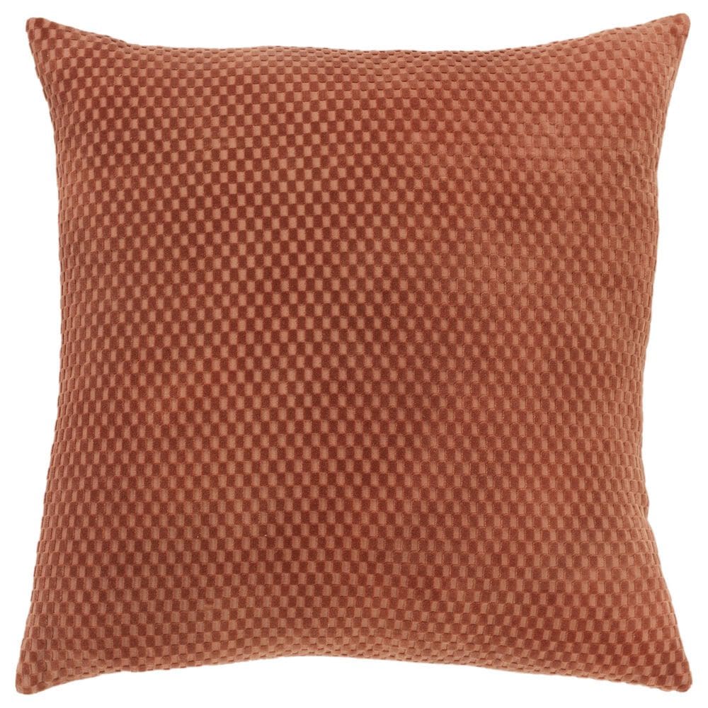 Rizzy Home 20" x 20" Geometric Down Filled Throw Pillow in Terra Cotta, , large