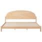 Walker Edison Elias King Platform Bed with Curved Wood Headboard in Cerused White, , large