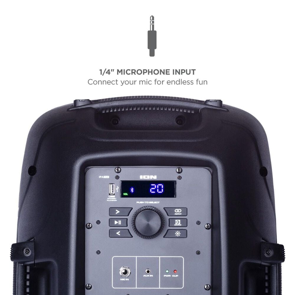 Ion Pro Glow Ultra Bluetooth Party Speaker with Microphone in Black, , large