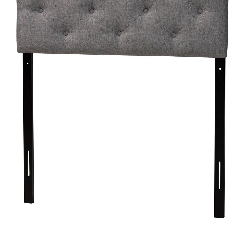 Baxton Studio Viviana Twin Upholstered Panel Headboard in Grey, , large