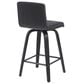 Armen Living Vienna Swivel Counter Height Stool with Black Upholstery in Black Brushed, , large