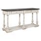 Santa Fe Rustic Console Table with 2 Drawers in Antique White and Grey, , large