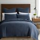 Levtex Cross Stitch 3-Piece Full/Queen Reversible Quilt Set in Navy, , large