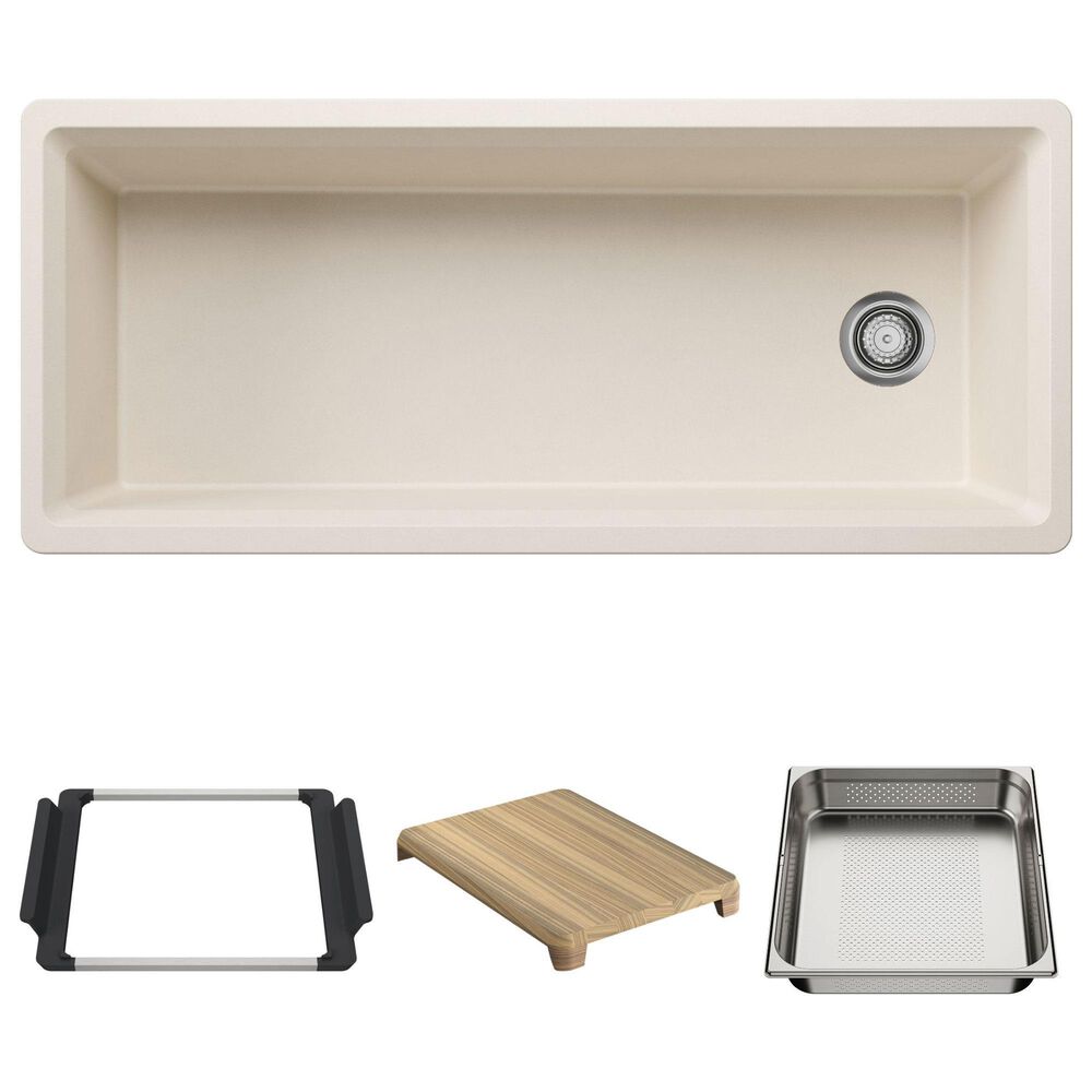 Blanco Inteos 45" Undermount Single Bowl Kitchen Sink in Soft White, , large