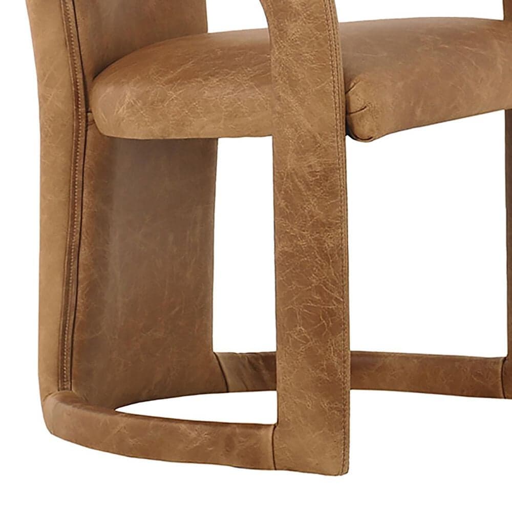 Classic Home Archie Leather Dining Chair in Maple Brown, , large