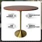 Leisuremod LeisureMod Verve Collection Modern Bar Height Table Brushed Gold Base with 48 Round Cognac Brown MDF Top, , large
