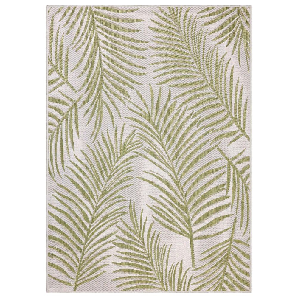 Loloi Easton Ivory and Green 2&#39;3&quot; x 3&#39;9&quot; Indoor/Outdoor Area Rug, , large