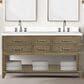 Lexora Home Norwalk 60" Double Bathroom Vanity in Grey Oak with White Cultured Marble Top and Rectangle Sink, , large