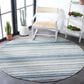 Safavieh Cabana CBN323F 6"7" Round Grey and Blue Indoor/Outdoor Area Performance Rug, , large