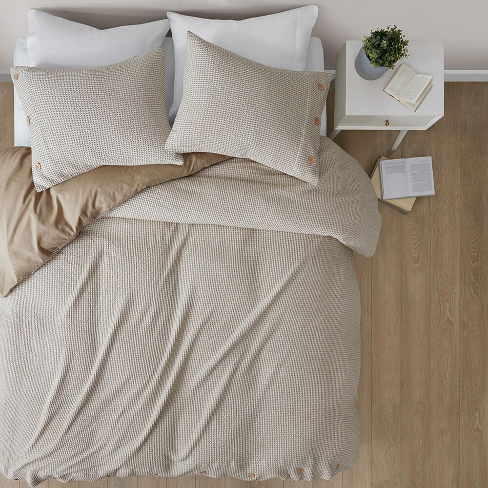 Hampton Park Mara 3-Piece Full/Queen Duvet Cover Set in Taupe, , large