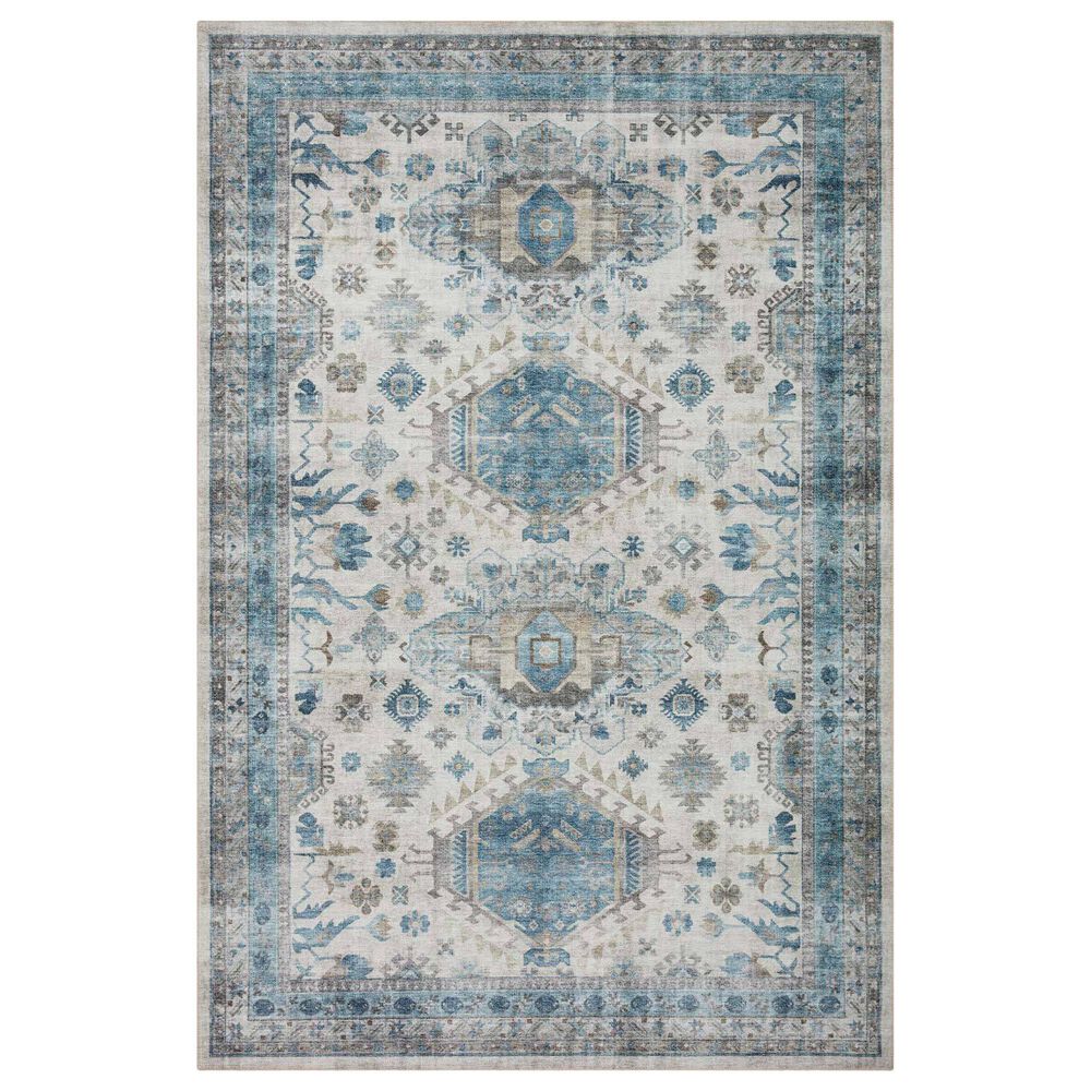 Loloi II Heidi  7"6" Round Ivory and Ocean Area Rug, , large