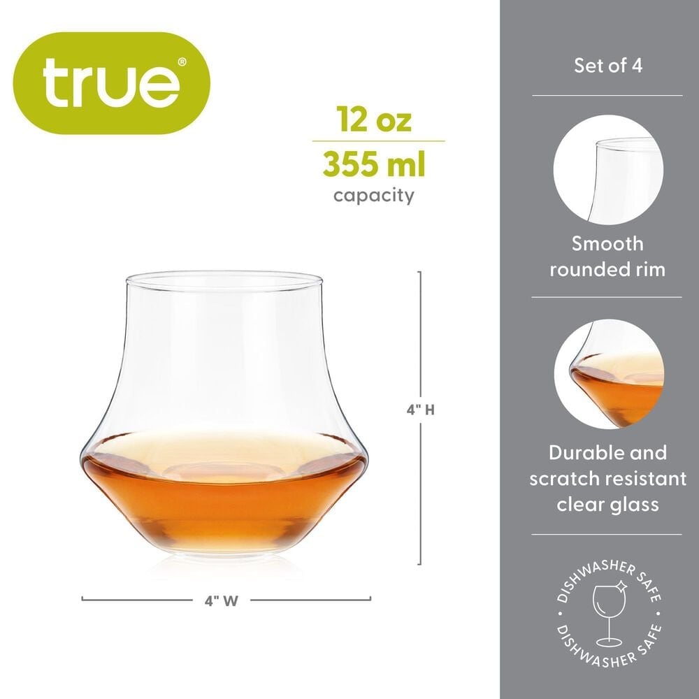 True Brands Whiskey Tasting Glasses in Clear &#40;Set of 4&#41;, , large