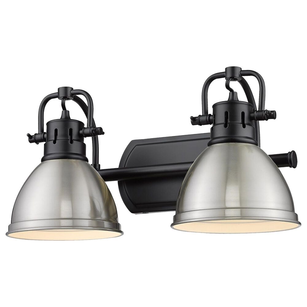 Golden Lighting Duncan 2-Light Bath Vanity in Matte Black/Pewter, , large