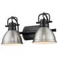 Golden Lighting Duncan 2-Light Bath Vanity in Matte Black/Pewter, , large