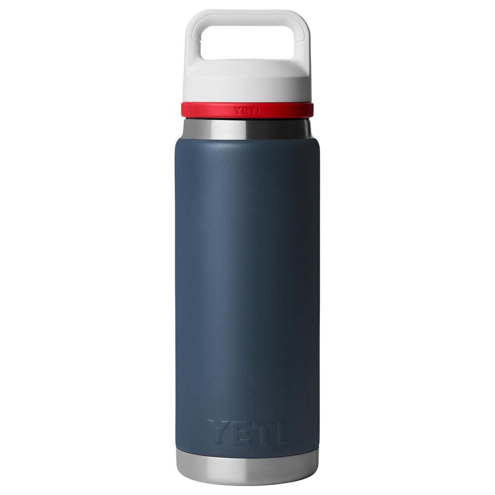 YETI Rambler 26 Oz Water Bottle with Chung Cap in Navy, Red, White and Badge, , large