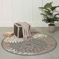 Nourison Aloha ALH05 5"3" Round Natural Indoor/Outdoor Area Rug, , large