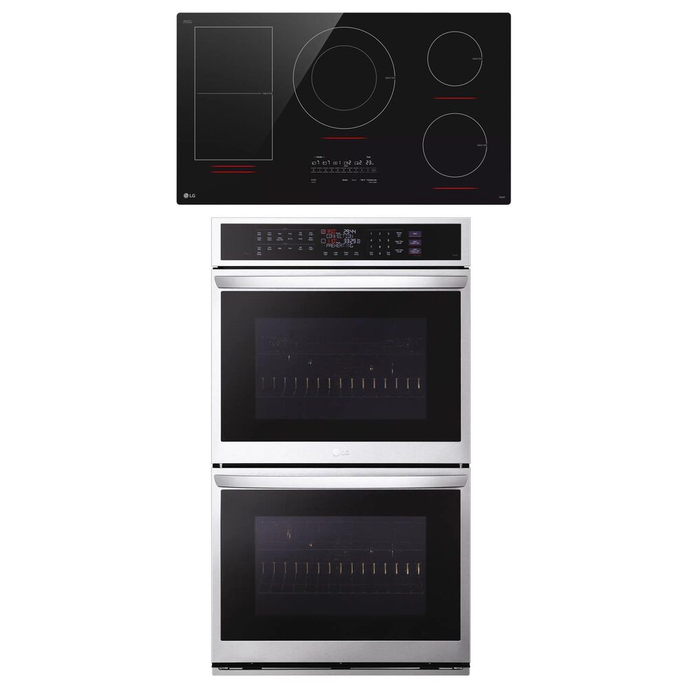 LG 2-Piece Kitchen Package with 9.4 Cu. Ft. Smart Double Wall Oven and 36" Smart Induction Cooktop in Black, , large
