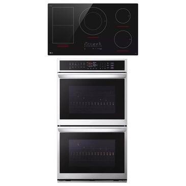 LG 2-Piece Kitchen Package with 9.4 Cu. Ft. Smart Double Wall Oven and 36" Smart Induction Cooktop in Black, , large
