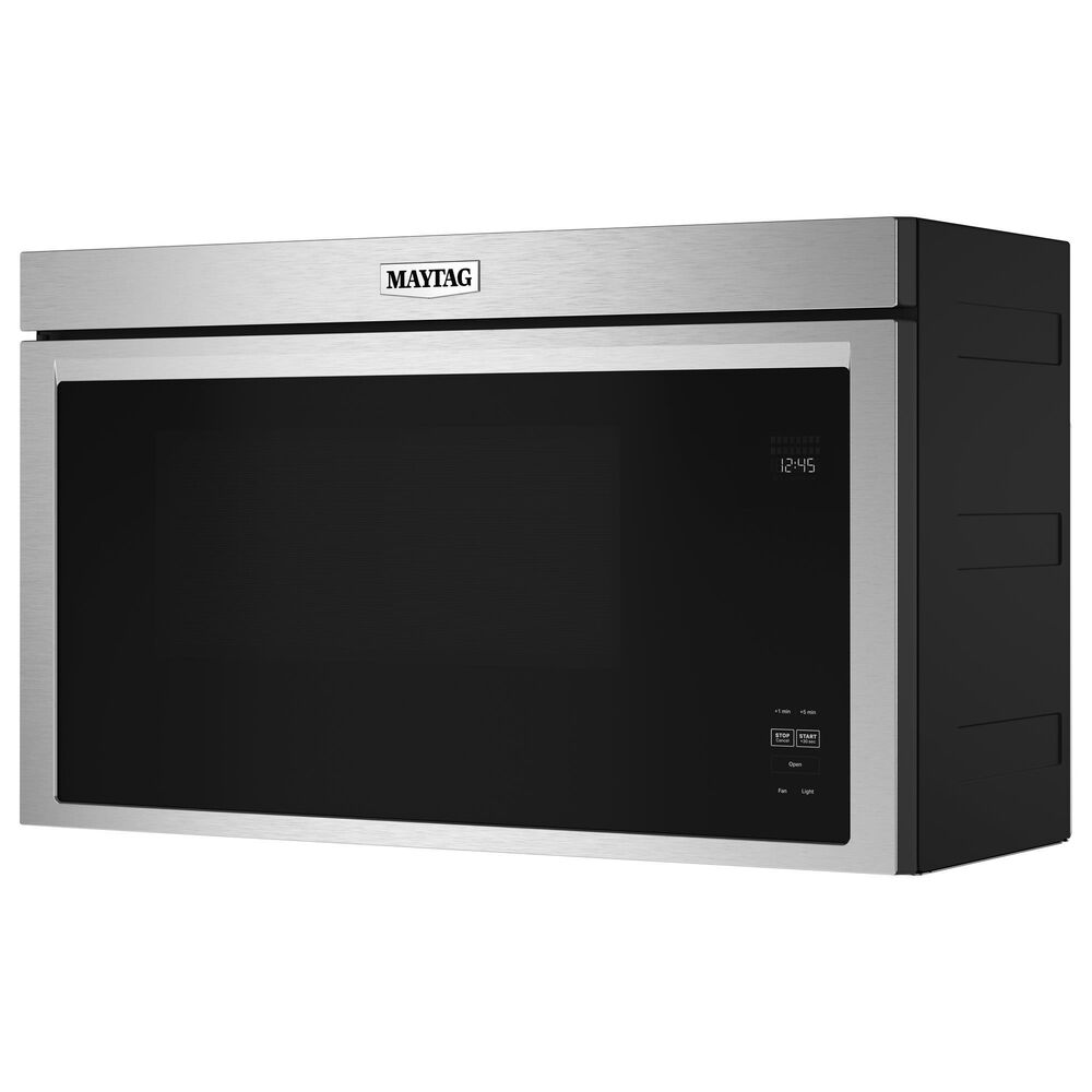 Maytag 2-Piece Kitchen Package with 1.1 Cu. Ft. Over-the-Range Flush Microwave and 5 Cu. Ft. Gas Range in Fingerprint Resistant Stainless Steel, , large