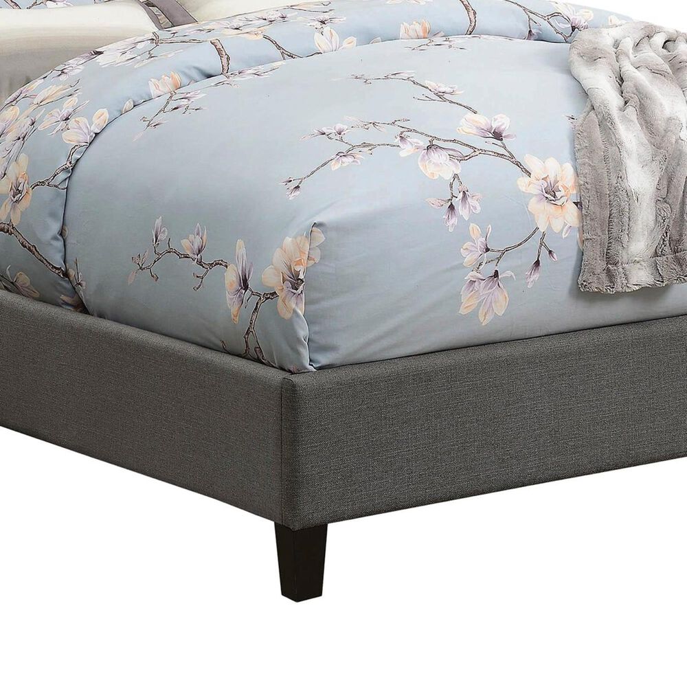 Pacific Landing Benicia King Wingback Upholstered Bed in Gray