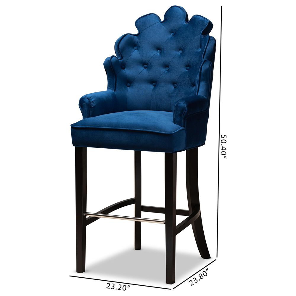 Baxton Studio Chloe Bar Stool in Dark Brown (Set of 2), , large