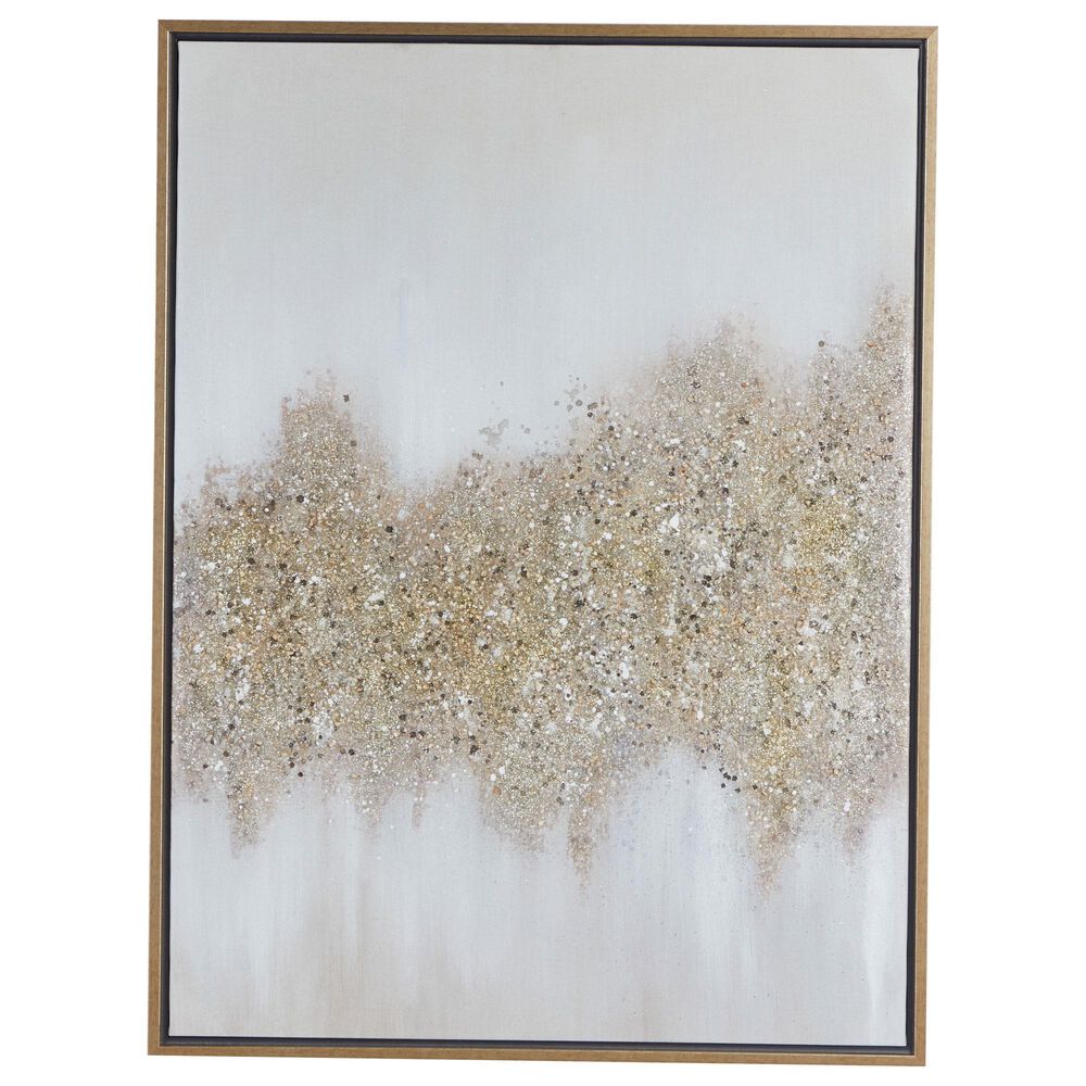 CosmoLiving by Cosmopolitan 40&quot; x 30&quot; Abstract Wall Art in Silver, White, Gold and Gray, , large