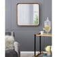 Hearth and Haven Square Wall Mirror with Wood Frame in Brown, , large